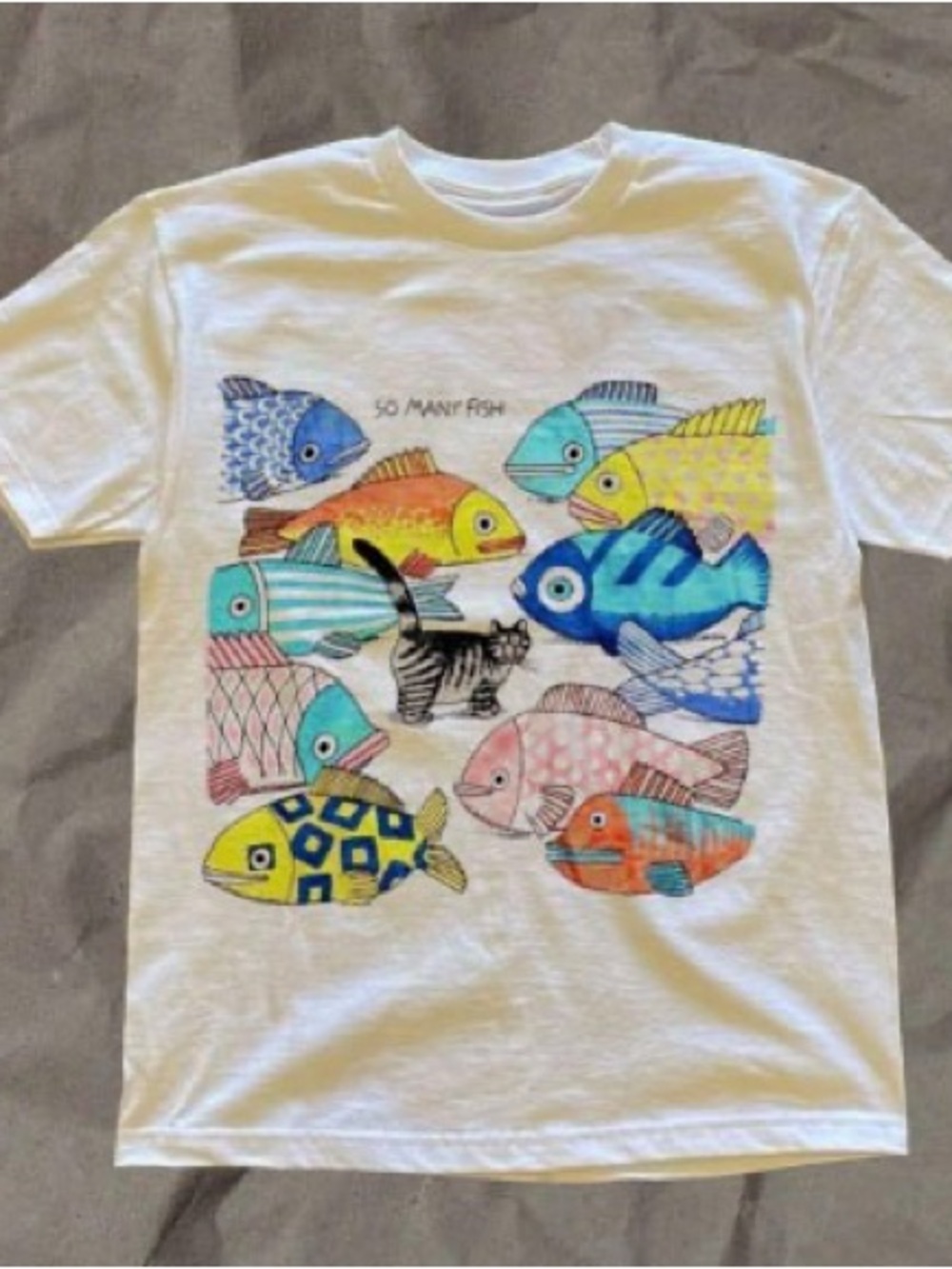 White 'So Many Fish' Graphic T-Shirt - Colorful Fish Design